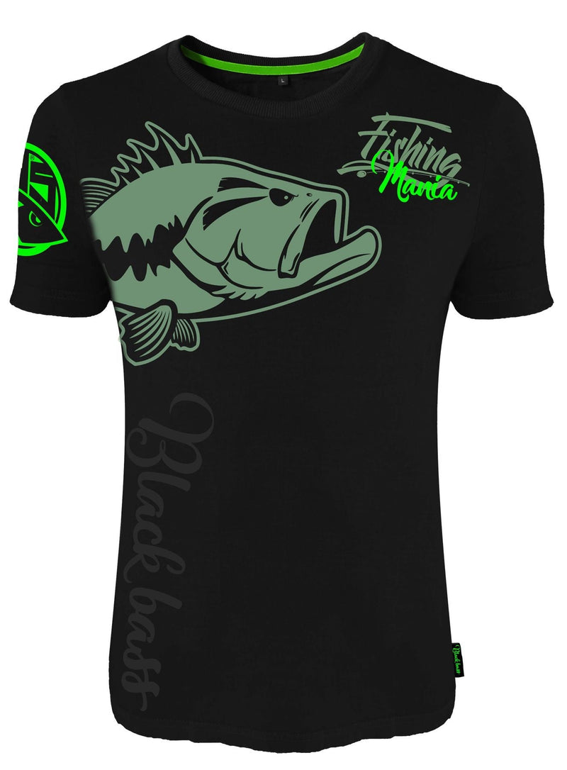 HotSpot Design T-Shirt Fishing Mania Black Bass