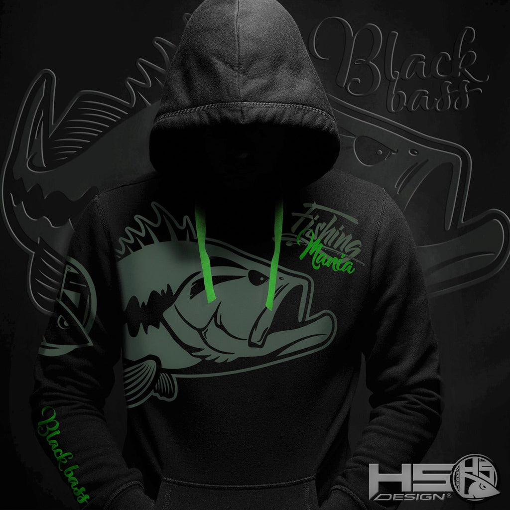 HotSpot Design Felpa con cappuccio Fishing Mania Black Bass