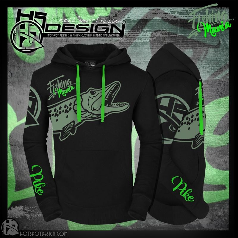 HotSpot Design Felpa con cappuccio Fishing Mania Pike